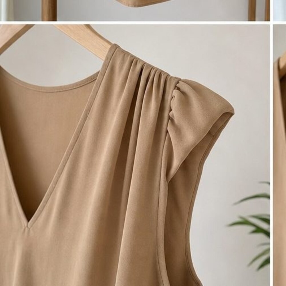 Camel Ruffle Blouse - Picture 4 of 6